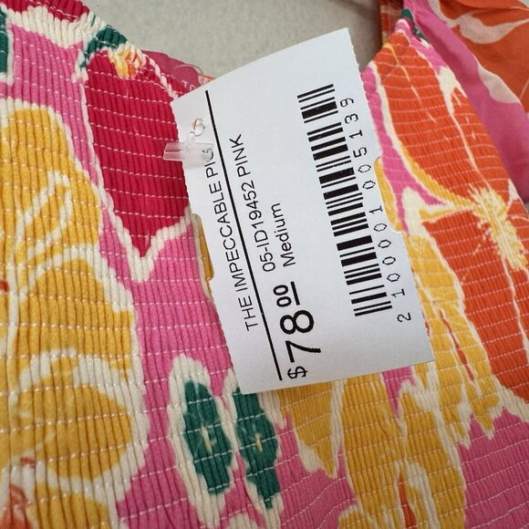 Flying Tomato Womens V Neck Mini Dress Puff Sleeves Size Medium Floral - Picture 5 of 7